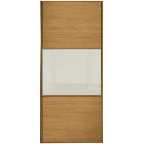 Classic 3 Panel - Oak Arctic White Glass Oak Frame Classic 3 Panel - Oak Arctic White Glass Oak Frame