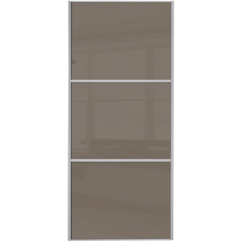 Classic 3 Panel - Cappuccino Glass Silver Frame
