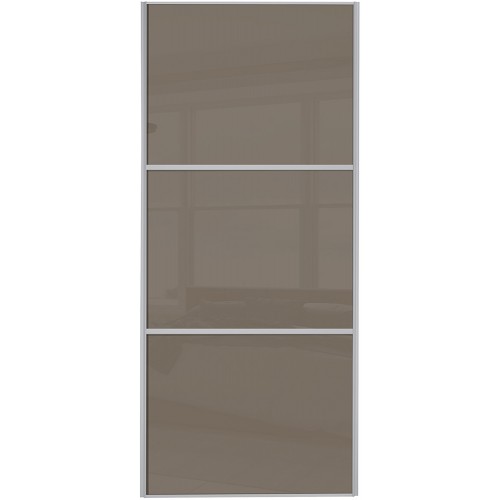 Classic 3 Panel - Cappuccino Glass Silver Frame Classic 3 Panel - Cappuccino Glass Silver Frame