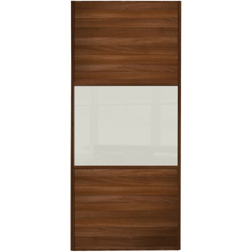 Classic 3 Panel - Walnut Arctic White Glass Walnut Frame Classic 3 Panel - Walnut Arctic White Glass Walnut Frame