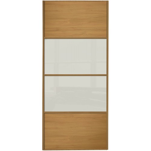 Classic 4 Panel - Oak Arctic White Glass Oak Frame Classic 4 Panel - Oak Arctic White Glass Oak Frame