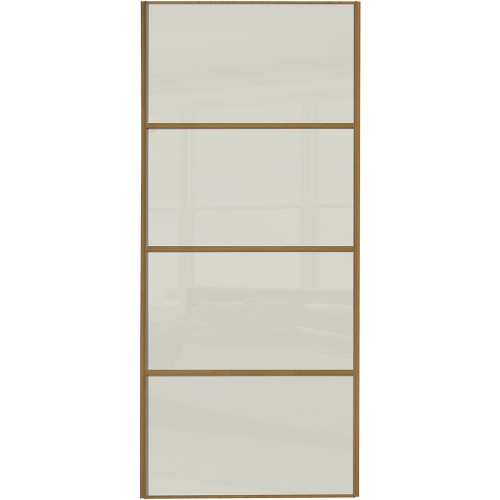 Classic 4 Panel - Arctic White Glass Oak Frame Classic 4 Panel - Arctic White Glass Oak Frame