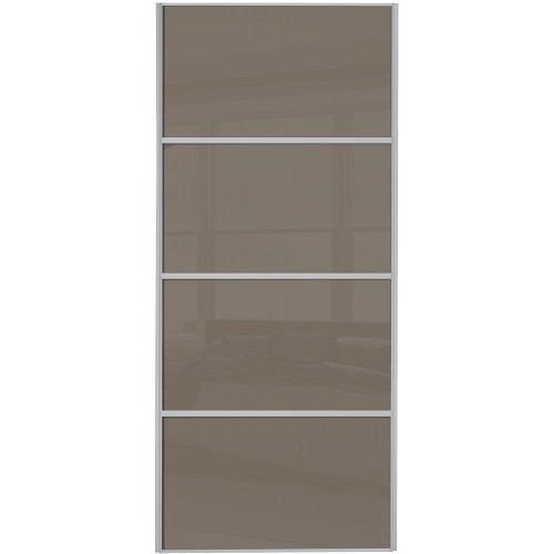 Classic 4 Panel - Cappuccino Glass Silver Frame Classic 4 Panel - Cappuccino Glass Silver Frame