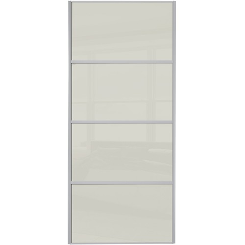 Classic 4 Panel - Arctic White Glass Silver Frame Classic 4 Panel - Arctic White Glass Silver Frame