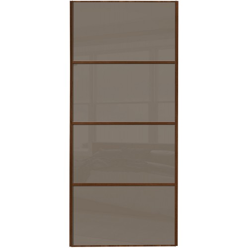 Classic 4 Panel - Cappuccino Glass Walnut Frame Classic 4 Panel - Cappuccino Glass Walnut Frame