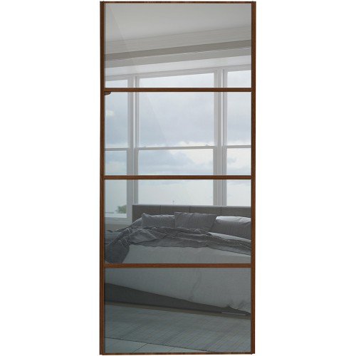 Classic 4 Panel - Mirror Walnut Frame Classic 4 Panel - Mirror Walnut Frame