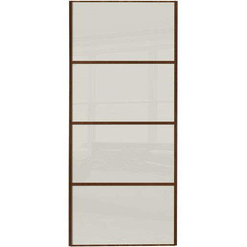 Classic 4 Panel - Arctic White Glass Walnut Frame Classic 4 Panel - Arctic White Glass Walnut Frame