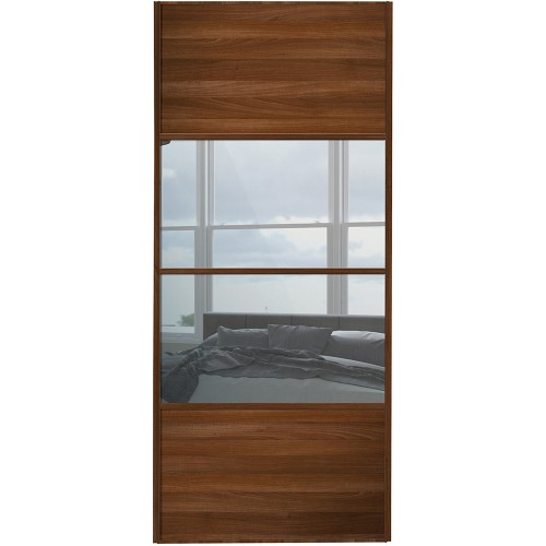 Classic 4 Panel - Walnut Mirror Walnut Frame Classic 4 Panel - Walnut Mirror Walnut Frame