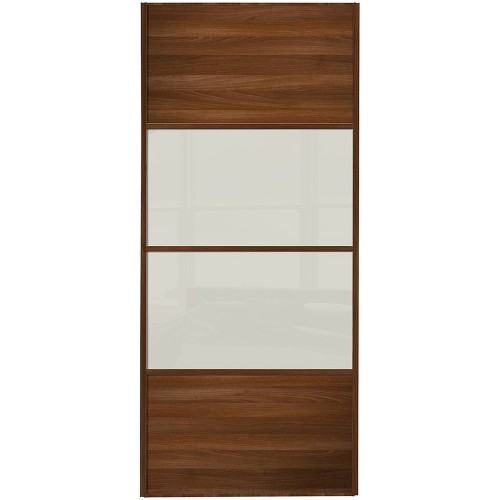 Classic 4 Panel - Walnut Arctic White Glass Walnut Frame Classic 4 Panel - Walnut Arctic White Glass Walnut Frame