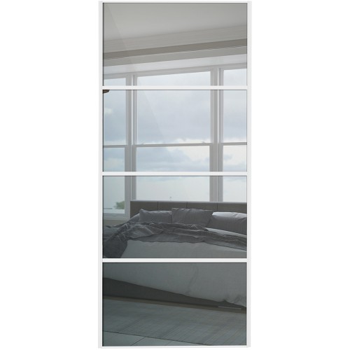 Classic 4 Panel - MIrror White Frame Classic 4 Panel - MIrror White Frame