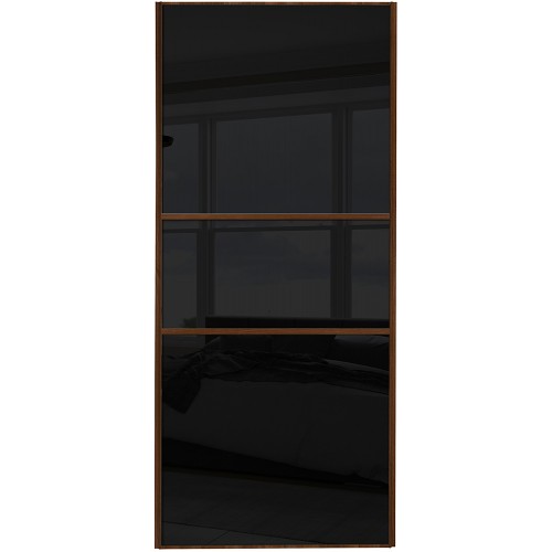 Classic Fineline - Black Glass Walnut Frame Classic Fineline - Black Glass Walnut Frame