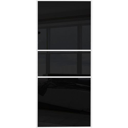 Classic Fineline - Black Glass White Frame Classic Fineline - Black Glass White Frame