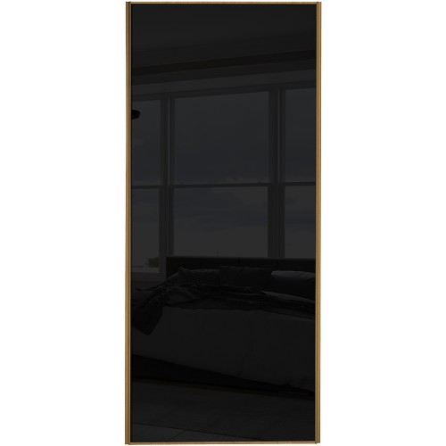 Classic Single Panel - Black Glass Oak Frame Classic Single Panel - Black Glass Oak Frame