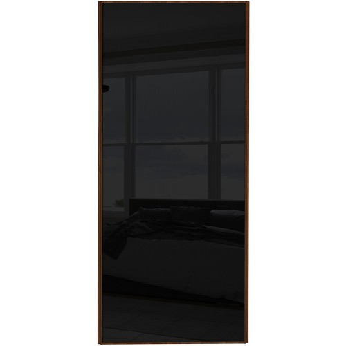 Classic Single Panel - Black Glass Walnut Frame Classic Single Panel - Black Glass Walnut Frame