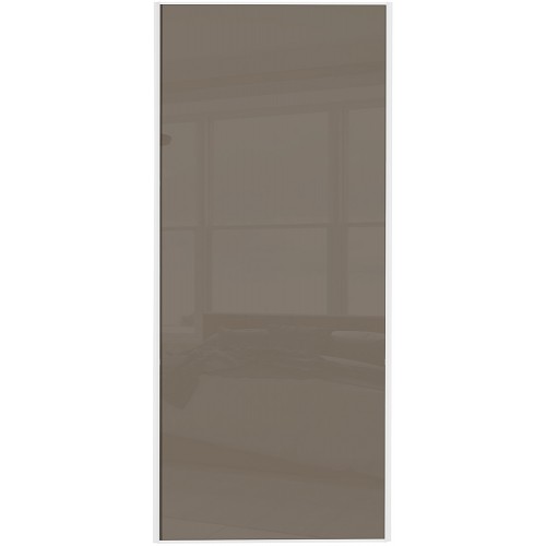 Classic Single Panel - Cappuccino Glass White Frame