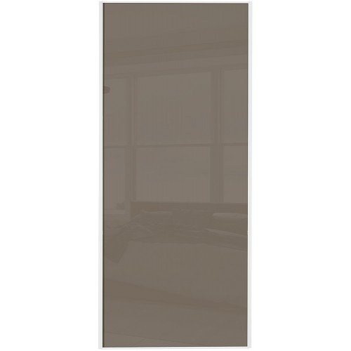 Classic Single Panel - Cappuccino Glass White Frame Classic Single Panel - Cappuccino Glass White Frame
