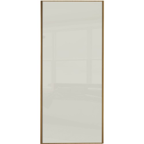 Classic Single Panel - Arctic White Glass Oak Frame
