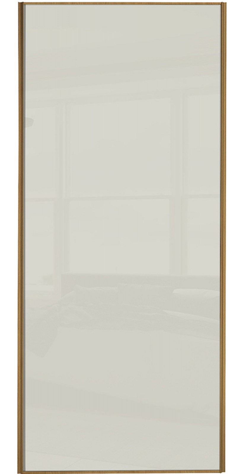 Classic Single Panel - Arctic White Glass Oak Frame