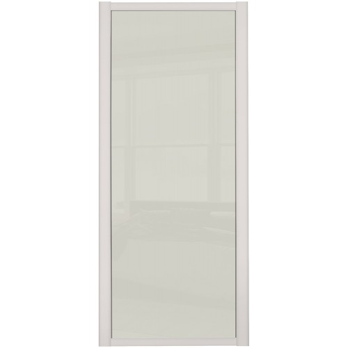 Shaker Single Panel - Arctic White Glass Cashmere Frame