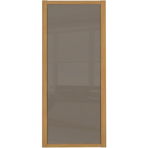 Shaker Single Panel - Cappucino Glass Oak Frame