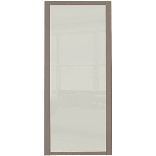 Shaker Single Panel - Arctic White Glass Stone Grey Frame