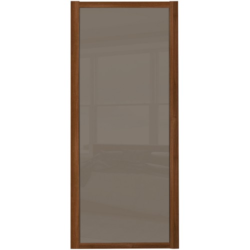 Shaker Single Panel - Cappucino Glass White Frame