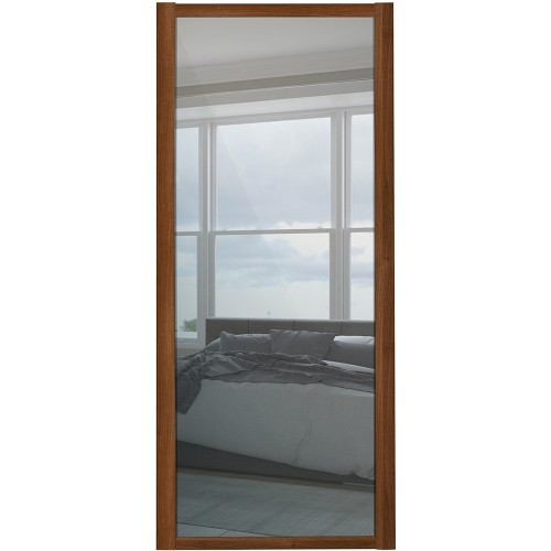 Shaker Single Panel - Mirrored Walnut Frame