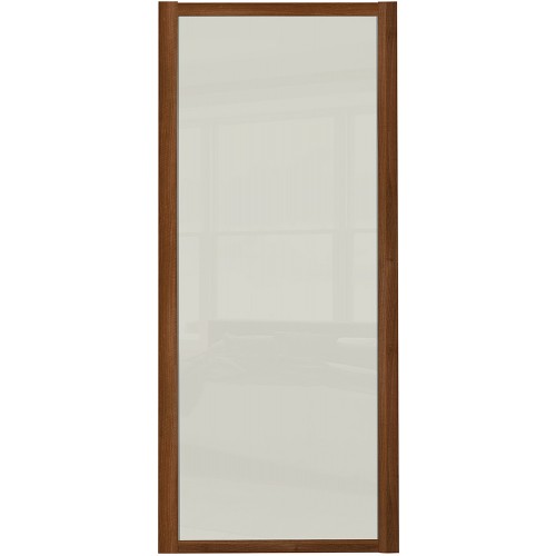Shaker Single Panel - Arctic White Glass Walnut Frame