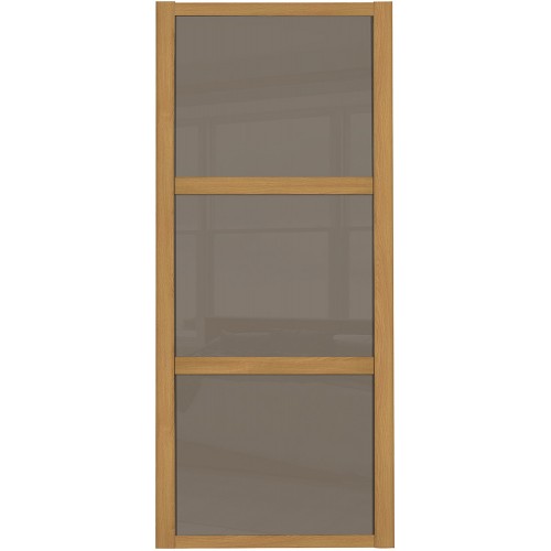 Shaker 3 Panel - Cappuccino Glass Oak Frame