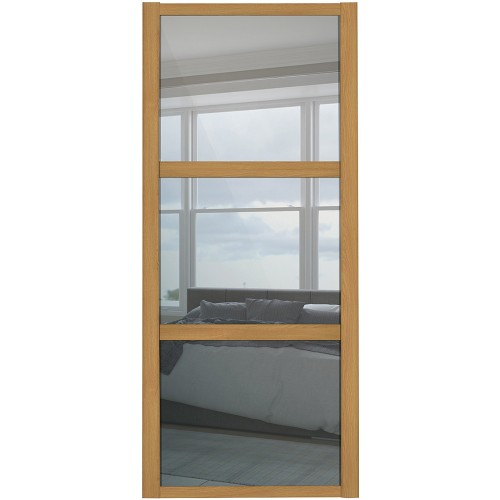 Shaker 3 Panel - Mirror Oak Frame