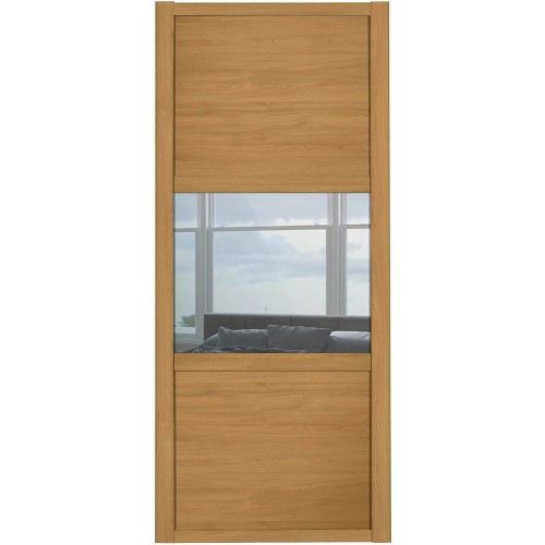 Shaker 3 Panel - Oak Mirror Oak Oak Frame