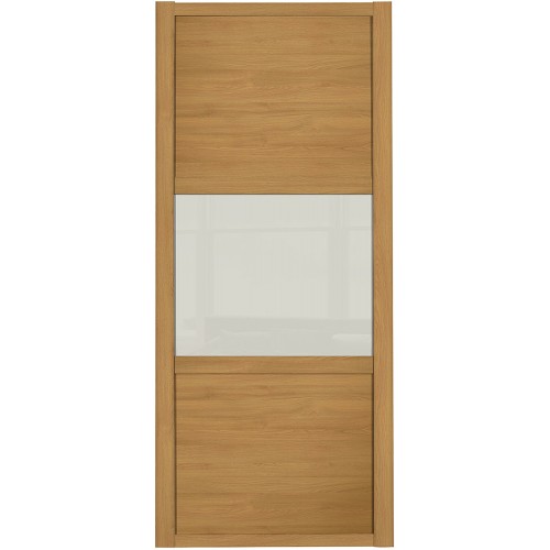 Shaker 3 Panel - Oak Arctic White Glass Oak Oak Frame