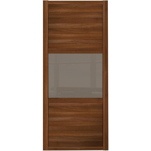 Shaker 3 Panel - Walnut Cappuccino Glass Walnut Frame