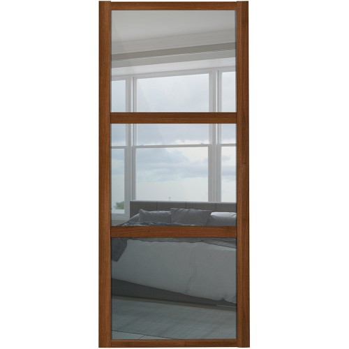 Shaker 3 Panel - Mirror Walnut Frame