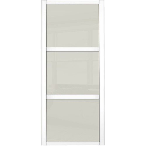 Shaker 3 Panel - Arctic White Glass White Frame