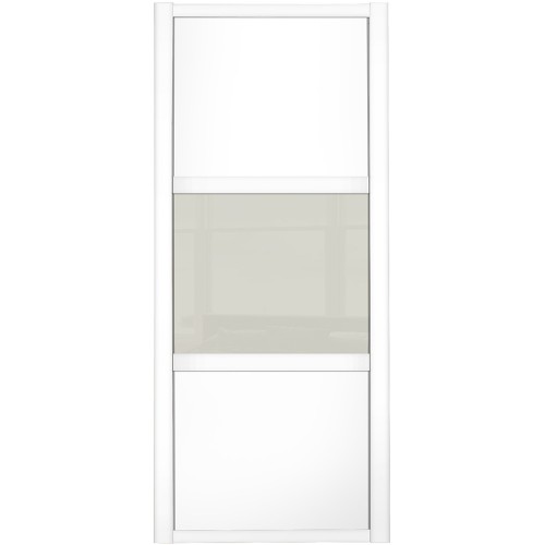 Shaker 3 Panel - White Arctic White Glass White Frame